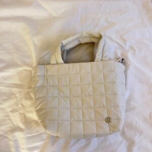 Lululemon Athletica Cream Quilted Tote Bag